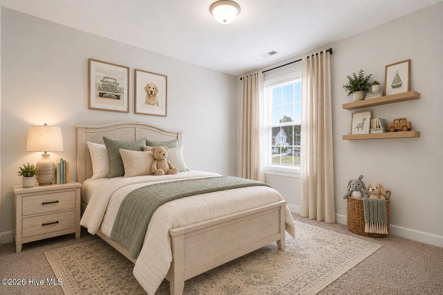 child/guest bedroom virtually staged - 447 Avendale Drive, Rocky Point, NC 28457
