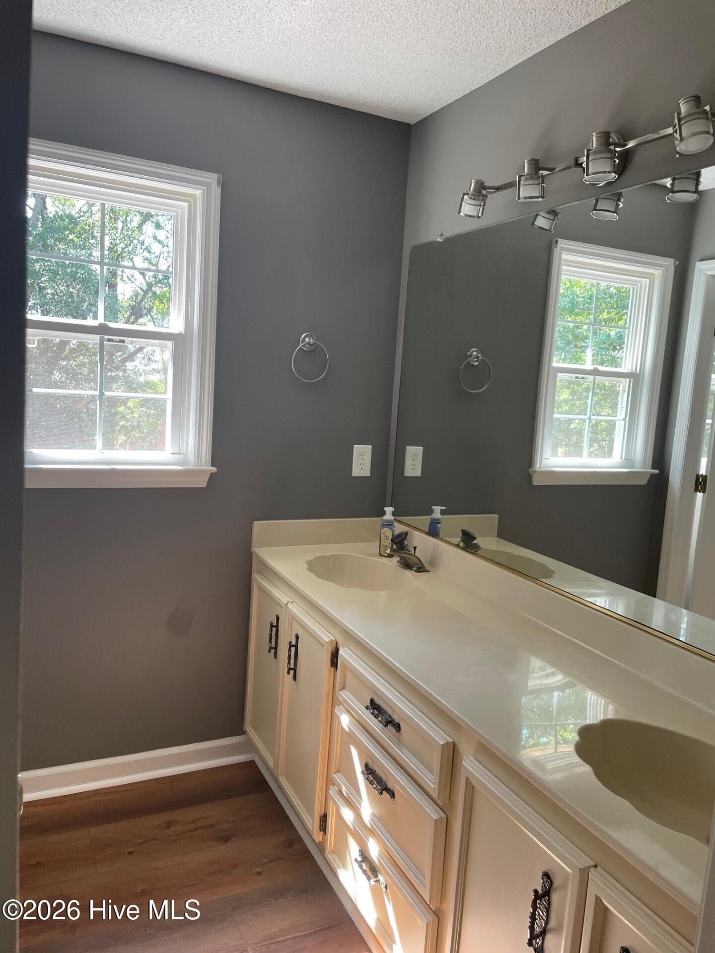 Upstairs full bathroom with freshly painted cabinets and new flooring. - 4164 Quail Springs Circle, Augusta, GA 30907