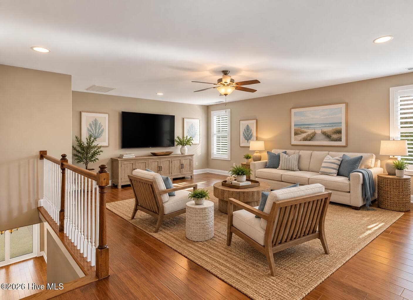 Virtually Staged Photo |OPTION 1 Upstairs Living Area: Family Room - 2153 Forest View Circle, Leland, NC 28451