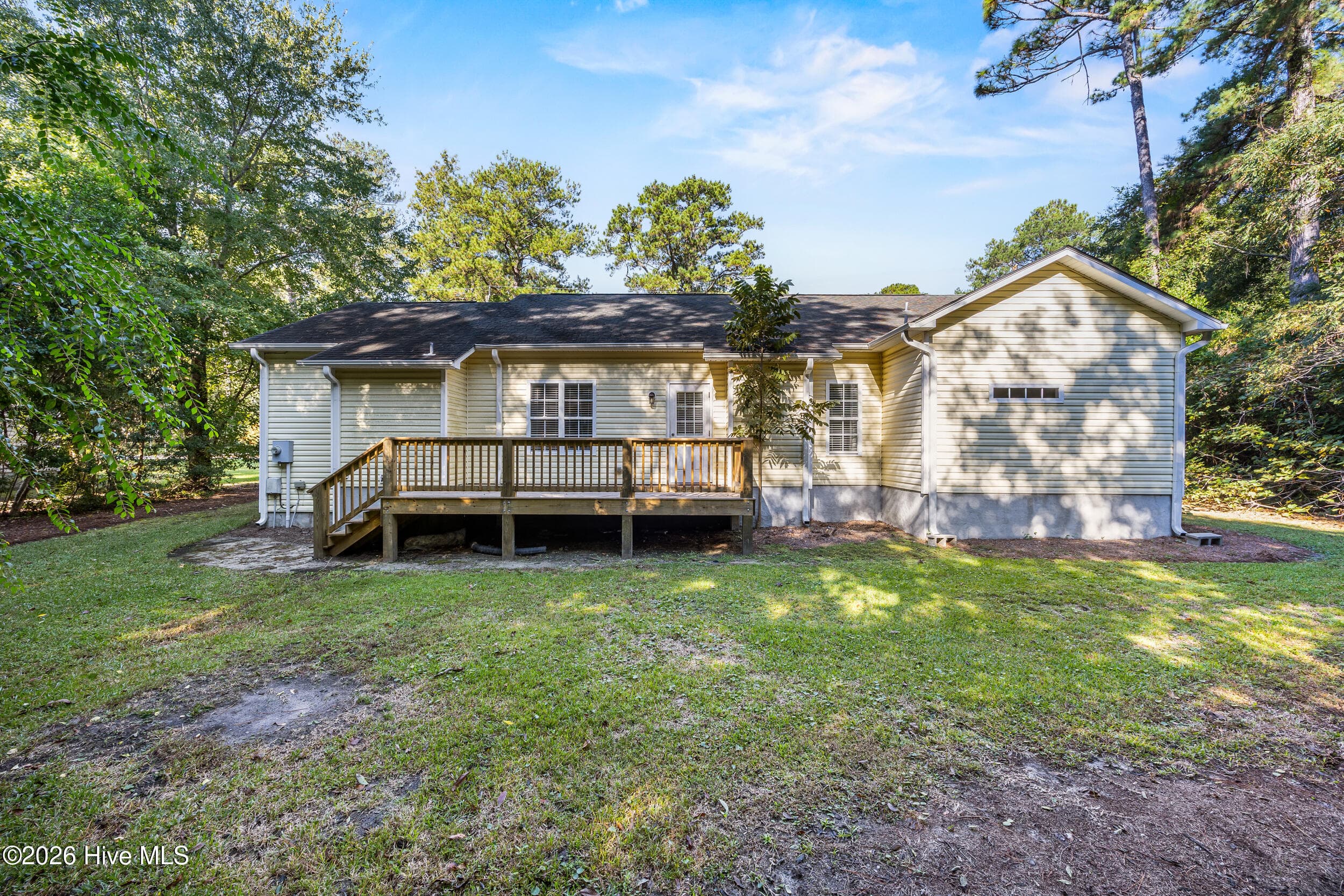 Back of house with new deck! - 537 Bonham Avenue, Wilmington, NC 28403