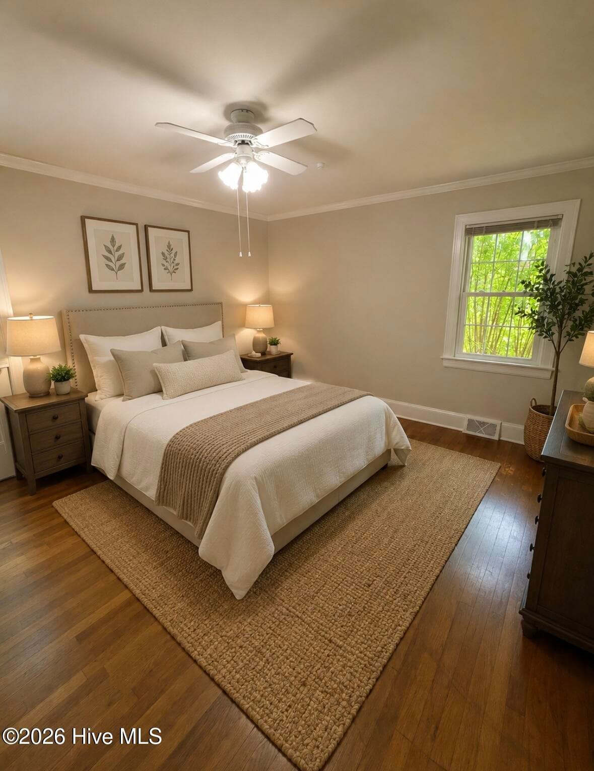AI generated virtually staged master bedroom. - 2104 Charles Boulevard, Greenville, NC 27858