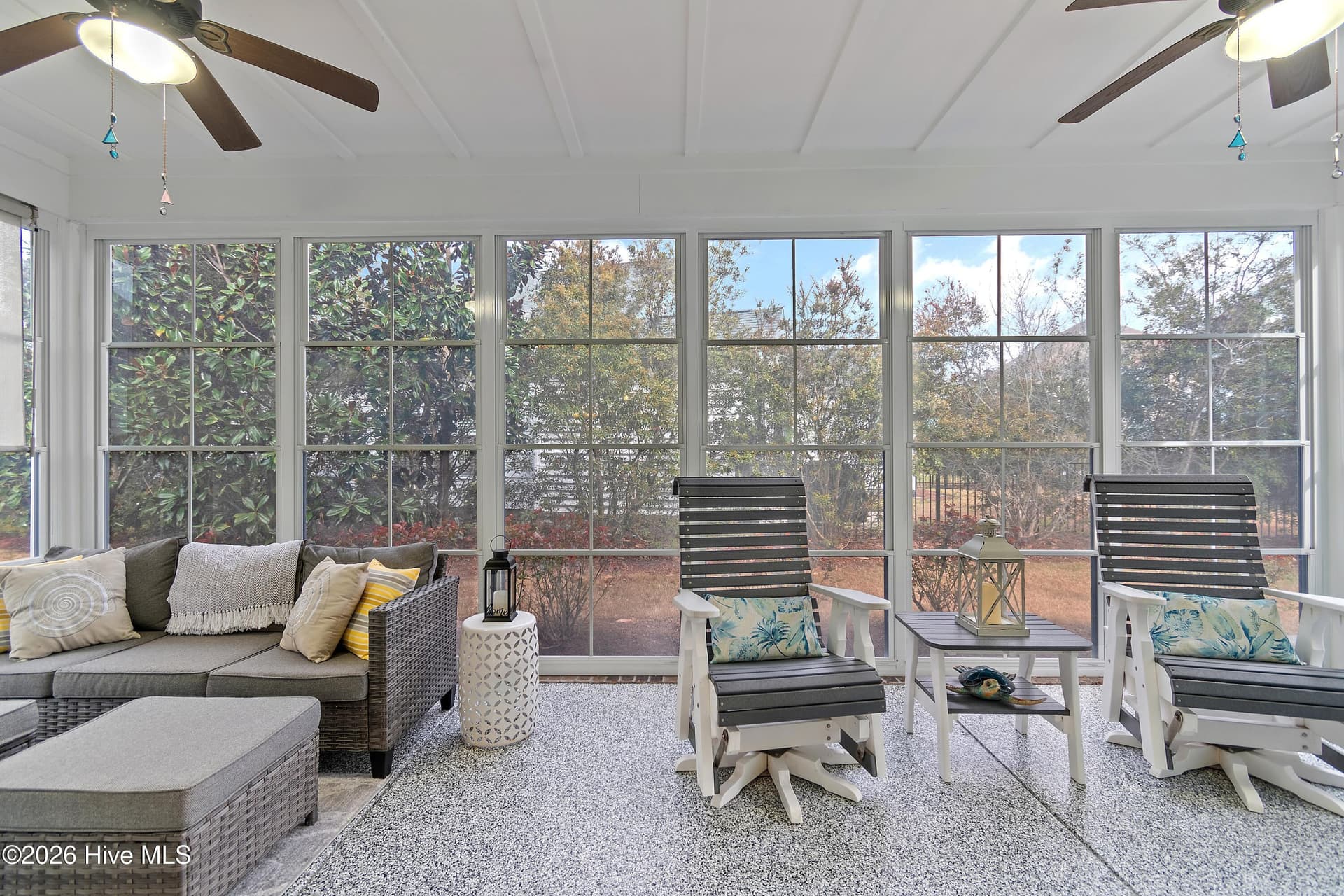 Enjoy the private backyard from the EZ Breeze room. - 6358 Bryson Drive SW, Ocean Isle Beach, NC 28469