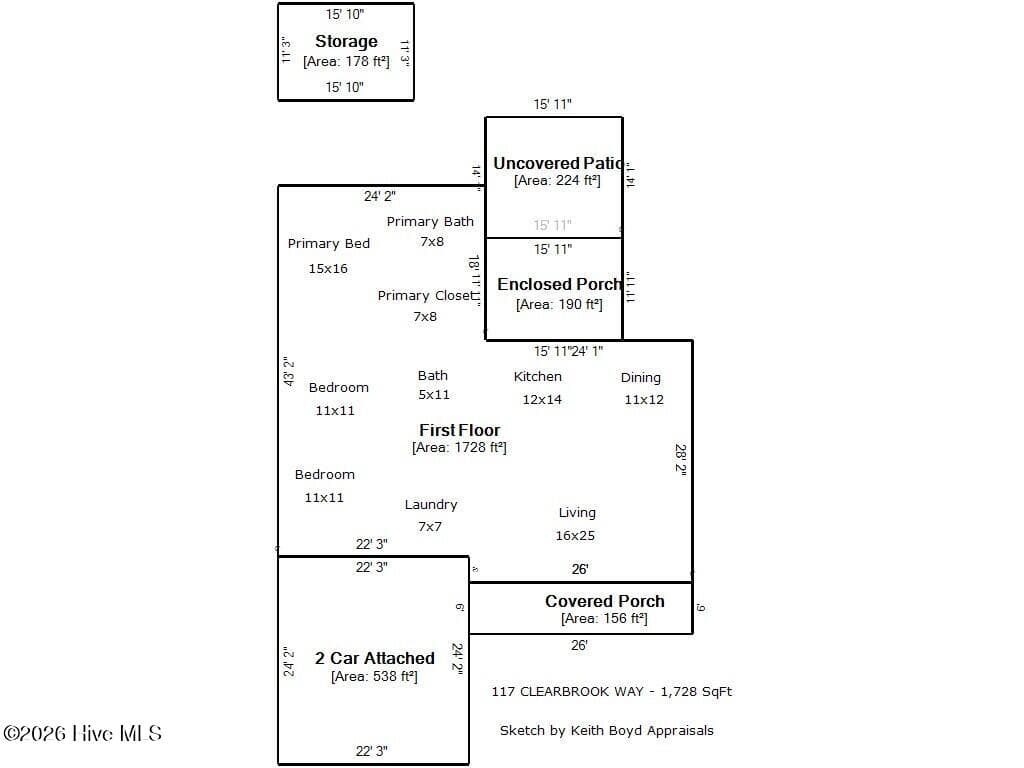 SKETCH - 117 Clearbrook Way, New Bern, NC 28562
