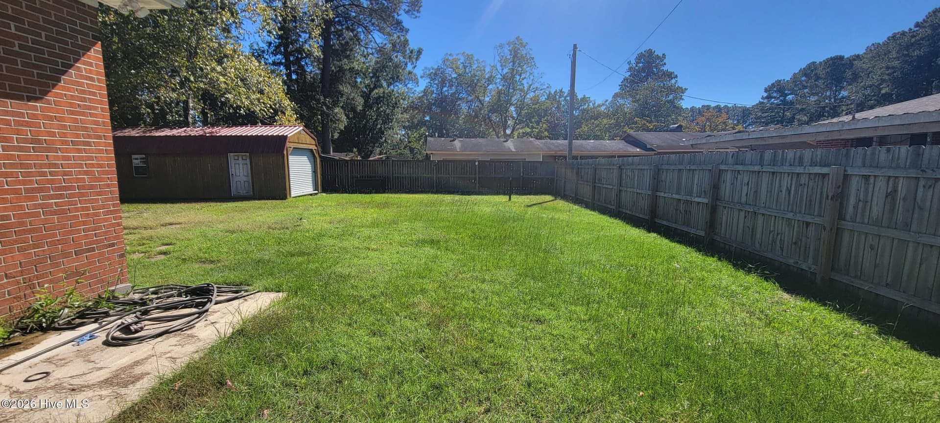 Backyard from gate entry - 110 Landon Drive, Washington, NC 27889