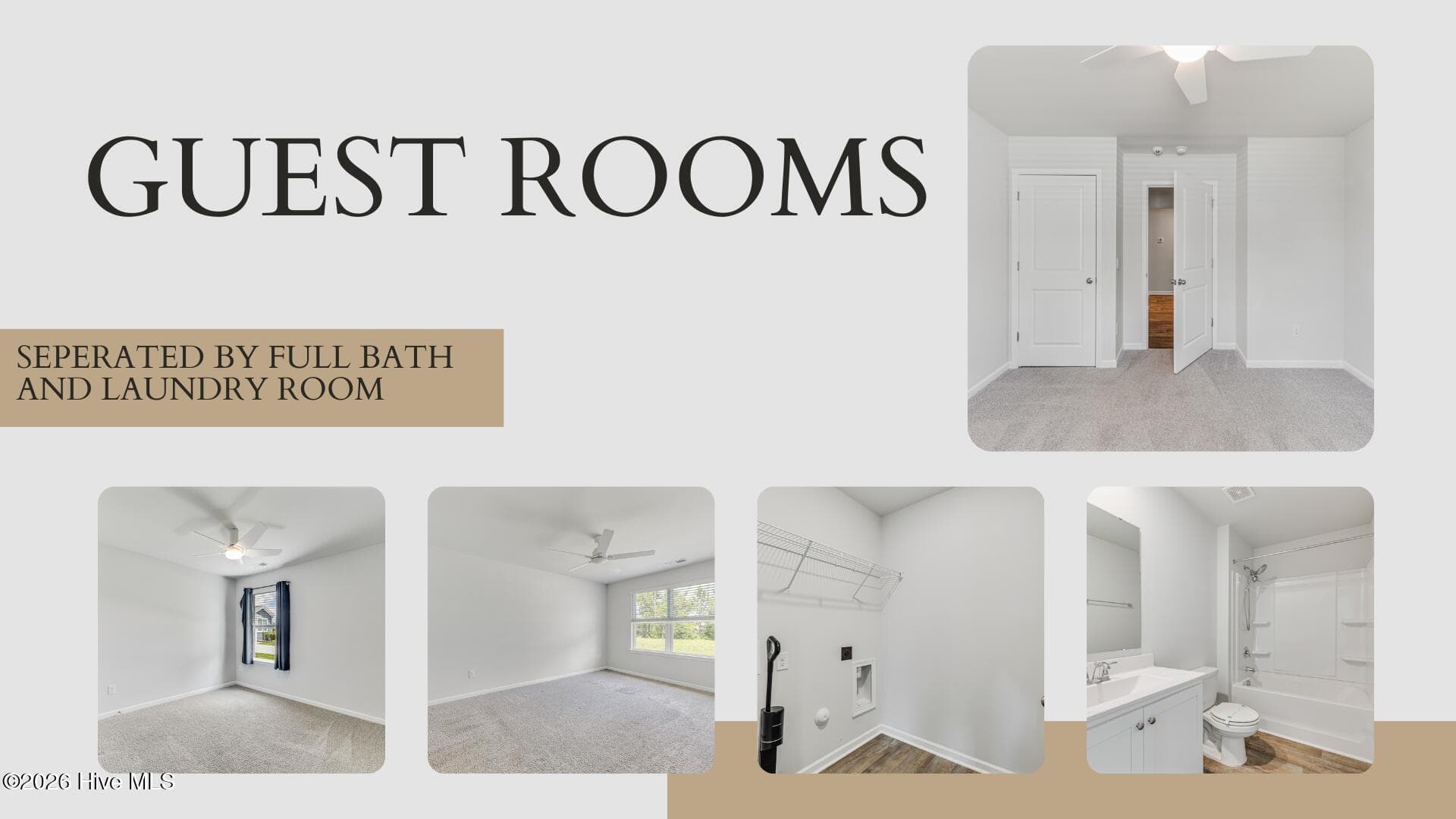 Guest rooms, bath and laundry room - 1774 Culdees Lane SE, Bolivia, NC 28422