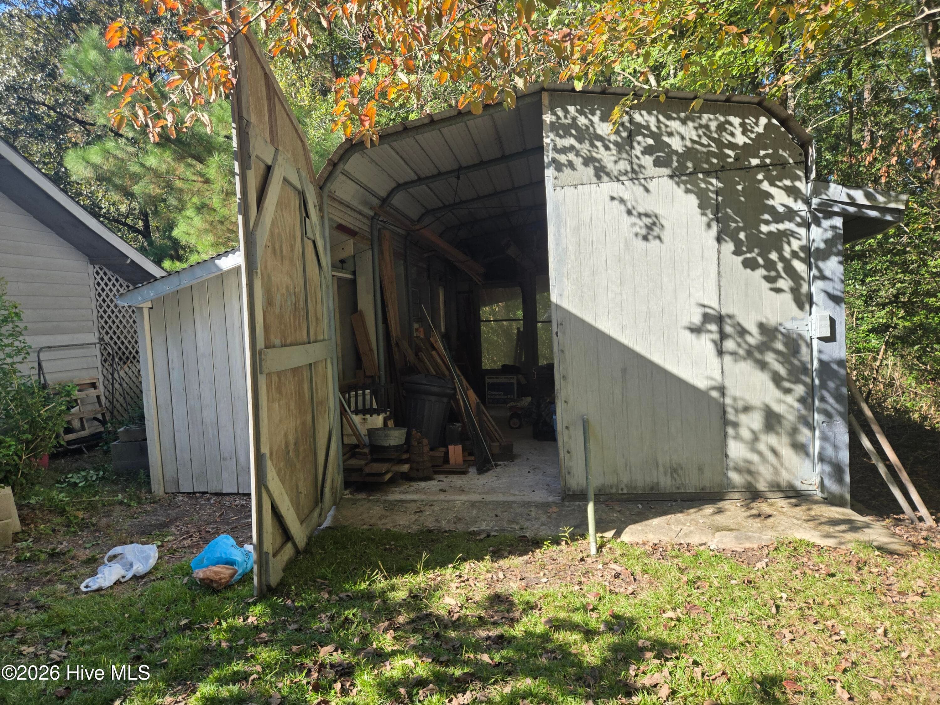 2nd Garage / Workshop with tall cantilevered doors - 295 Gold Finch Lane, New Bern, NC 28560