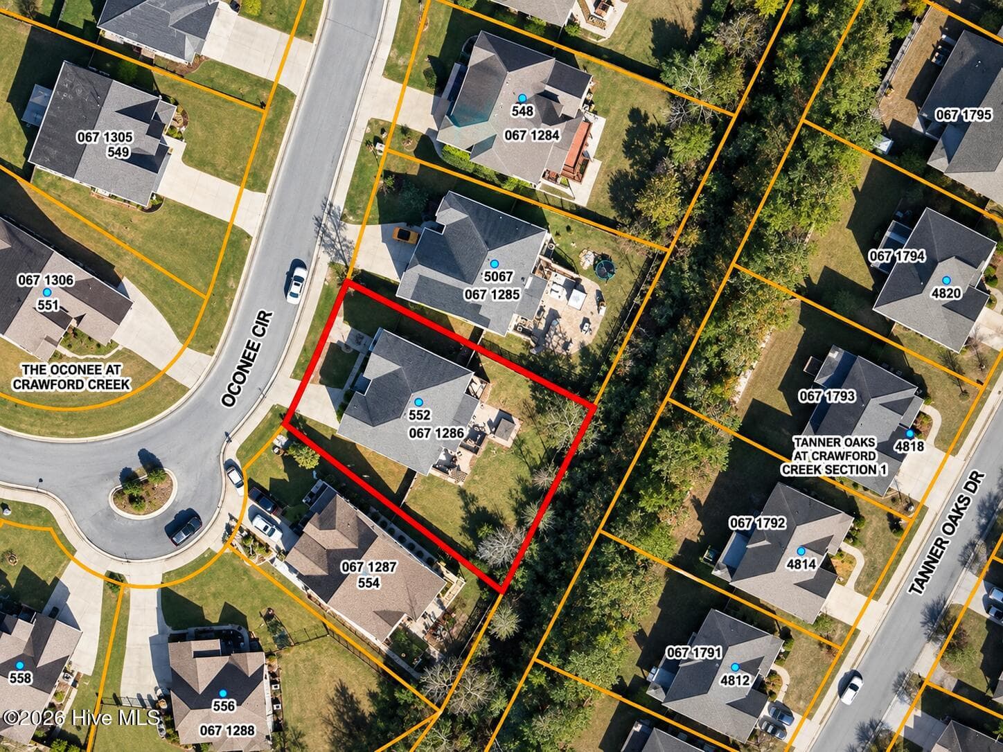 RED LINED AERIAL VIEW - 552 Oconee Circle, Evans, GA 30809