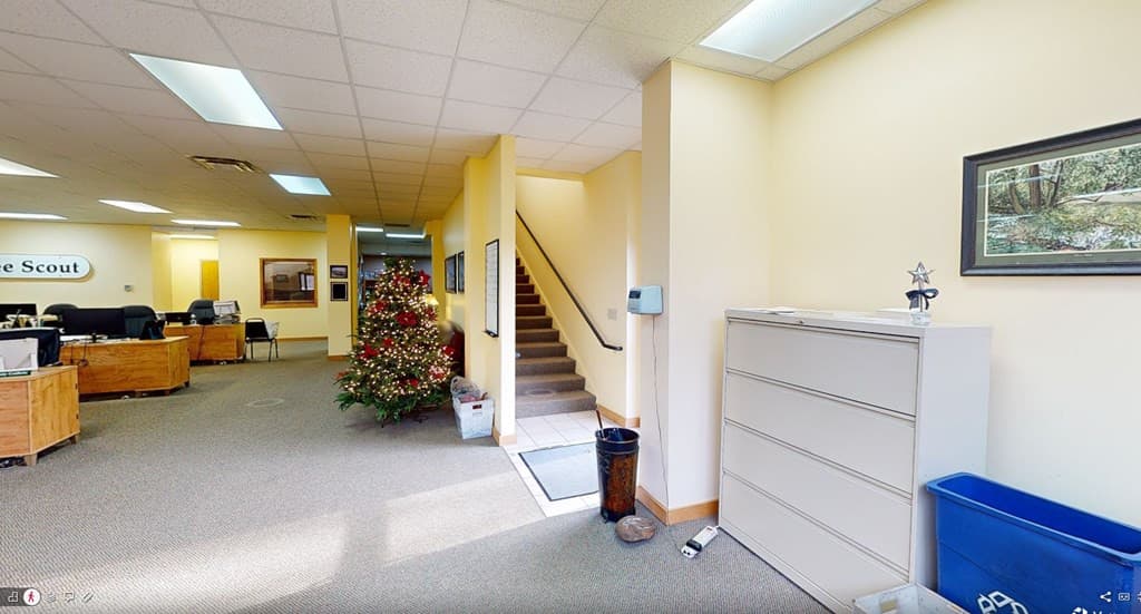 gournd level open office area showing stairs leadi - 89 Sycamore Street, Murphy, NC 28906