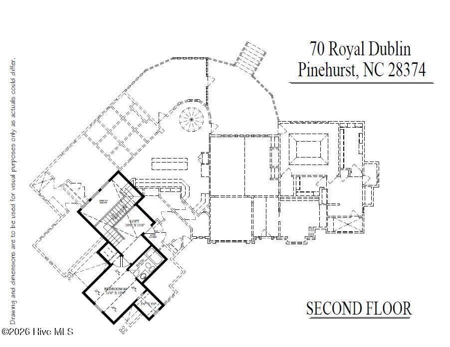 Bedroom & full bathroom upstairs - 70 Royal Dublin Downs, Pinehurst, NC 28374