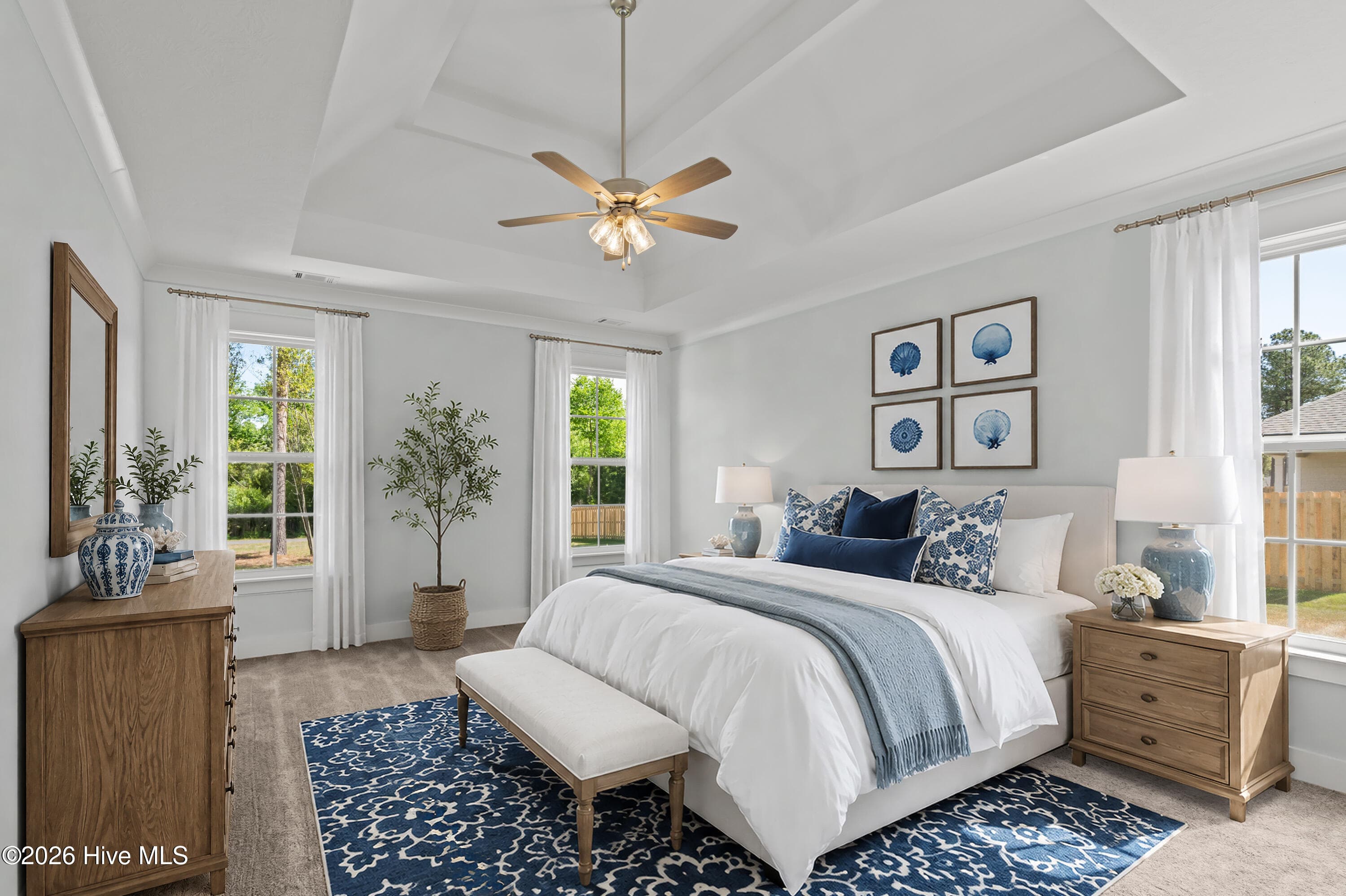 Virtually Staged primary bedroom - 1488 Bellingham Drive, Beech Island, SC 29842