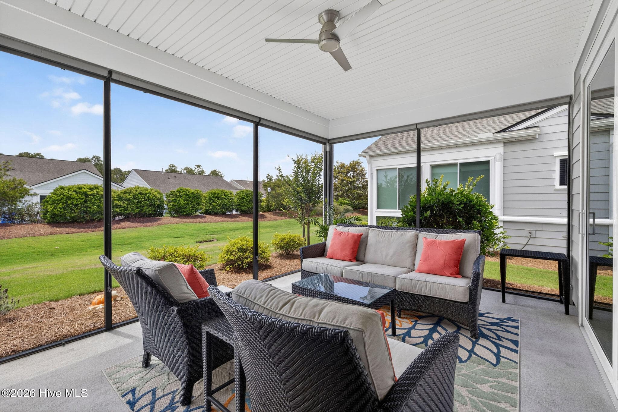Screened porch with pull down shades - 858 Broomsedge Terrace, Wilmington, NC 28412