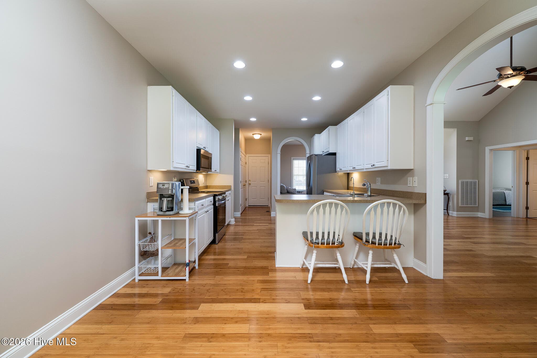Kitchen with Bar Seating & Breakfast Nook - 168 Laura Drive, New Bern, NC 28562