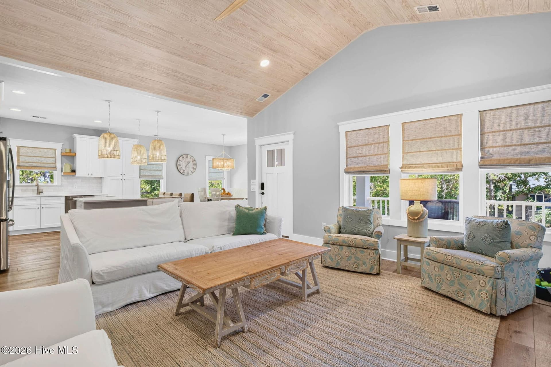 Wooden vaulted Ceilings in Living area - 101 SE 14th Street, Oak Island, NC 28465