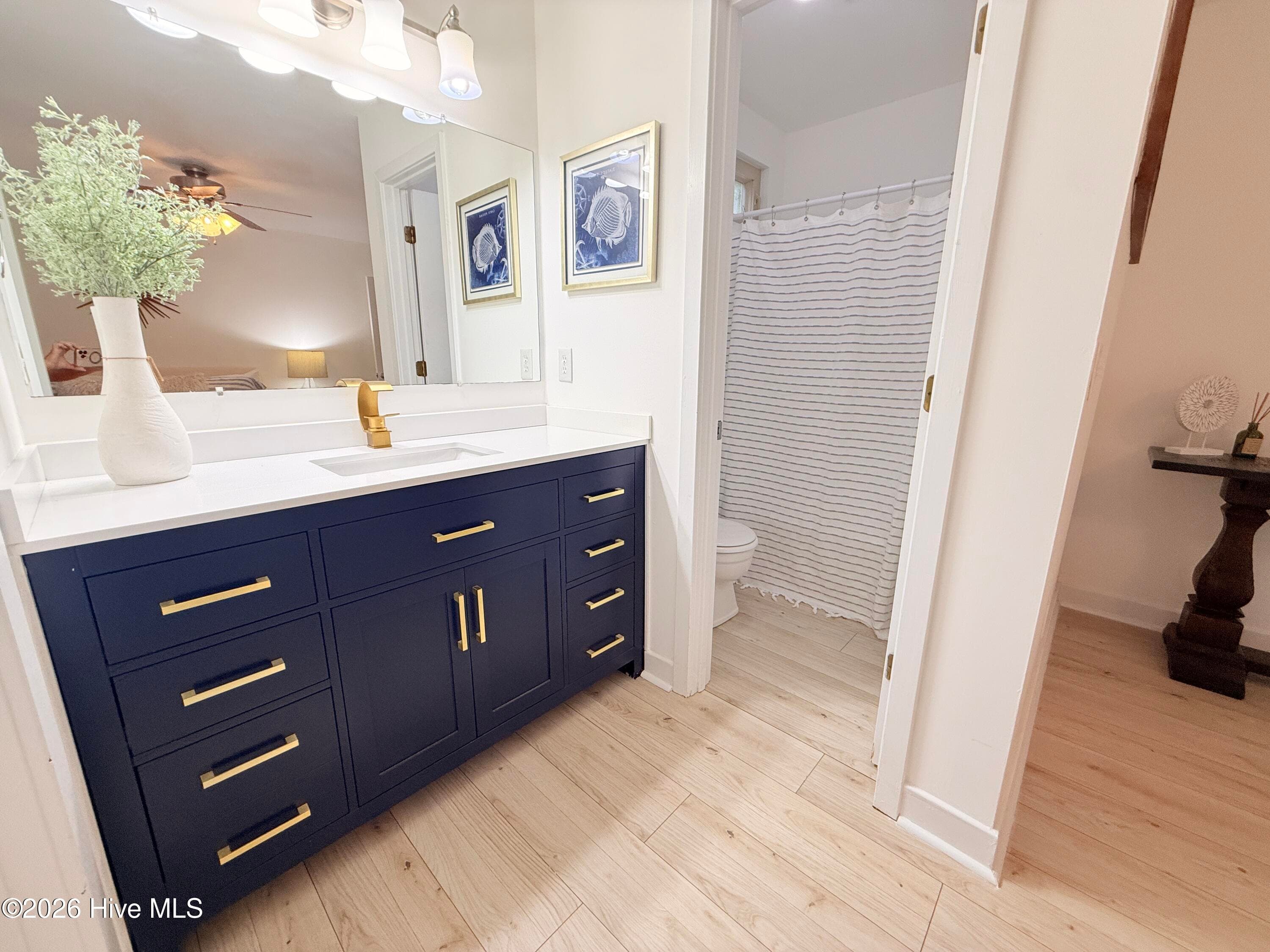 Convenient vanity in room allows use of shower and commode in private! - 1001 Hunting Ridge Road, Wilmington, NC 28412
