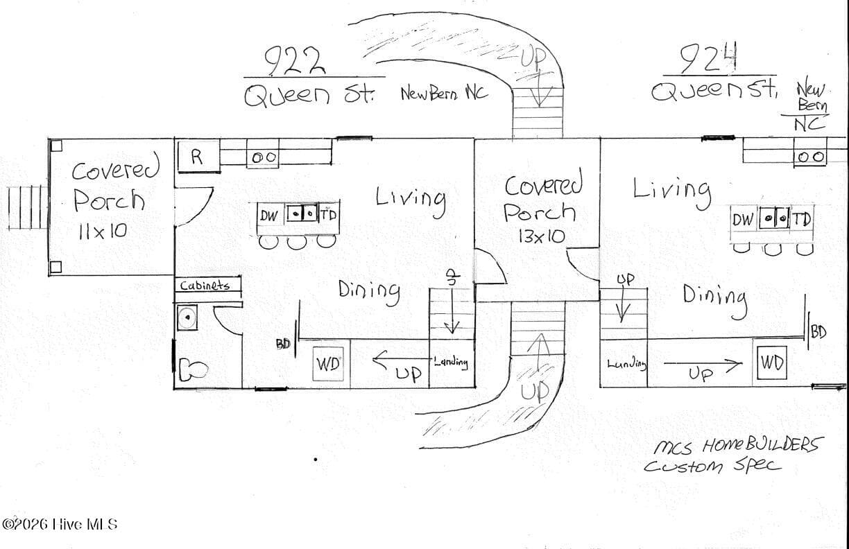 1st level floor plan - 922 Queen Street, New Bern, NC 28560
