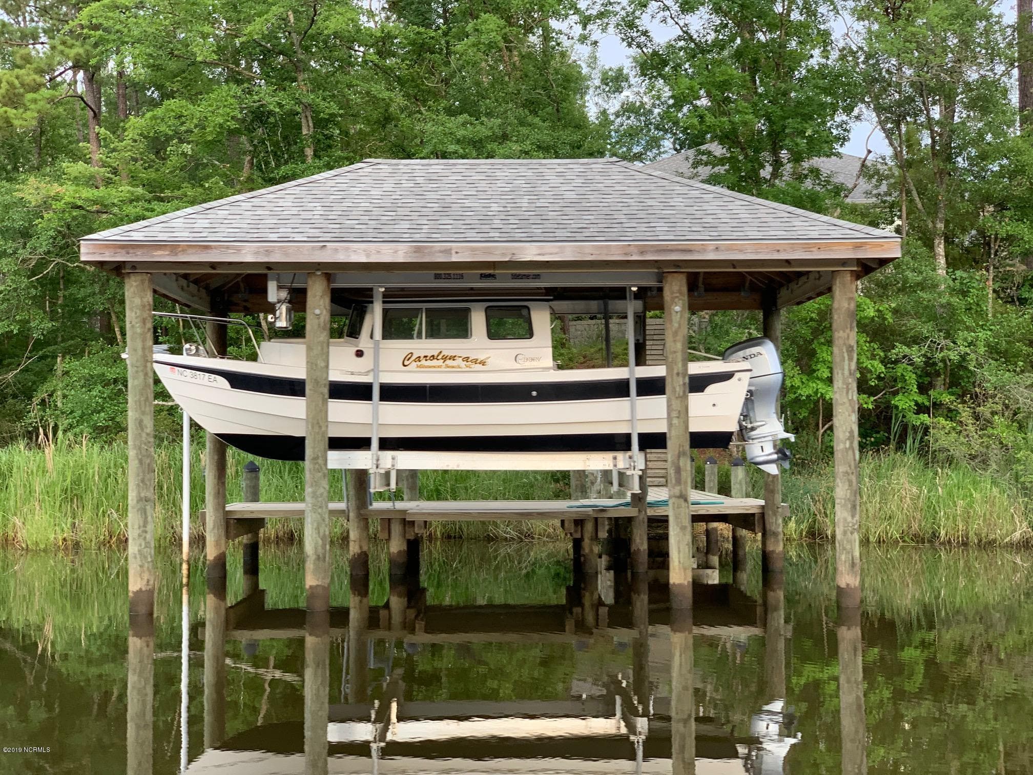 Last lot approved for a power boat dock! (dock similar to) - 220 230 Golden Fern Lane, Minnesott Beach, NC 28510