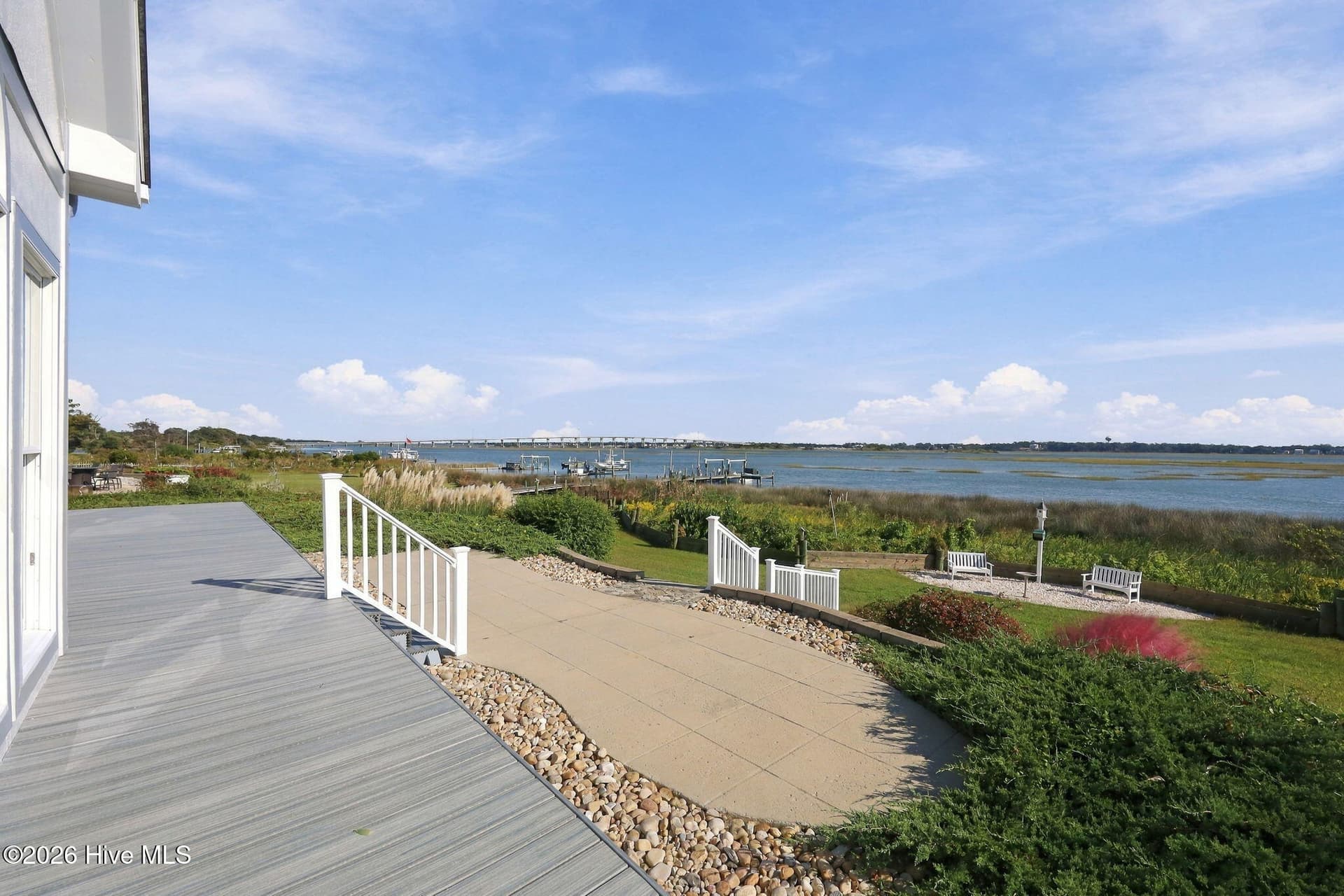 large deck with lower patio for entertaining - 105 Magens Court W, Cedar Point, NC 28584