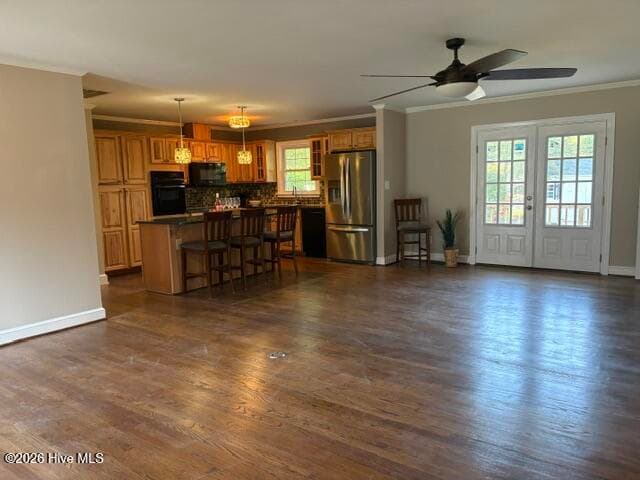 Warm wood cabinetry and kitchen island - 3108 Amherst Road, Rocky Mount, NC 27804
