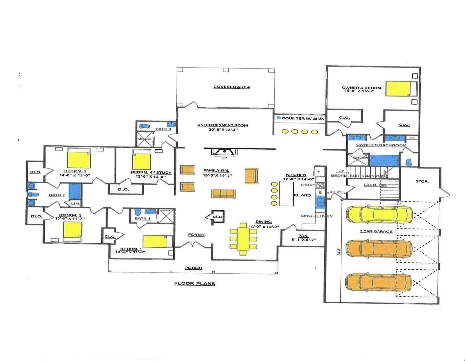 Floor plan is preliminary. Buyer may revise as needed - 2019 Elite Court, Hephzibah, GA 30815
