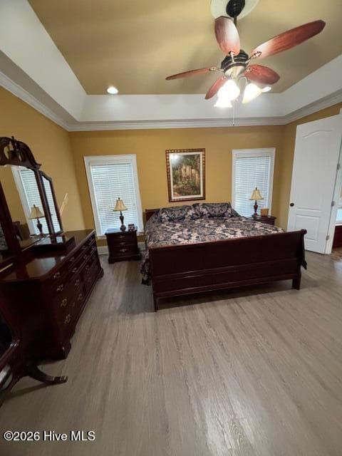 Master Bedroom with Tray Ceiling & Ceiling Fan - 138 Trestle Street, Hamlet, NC 28345
