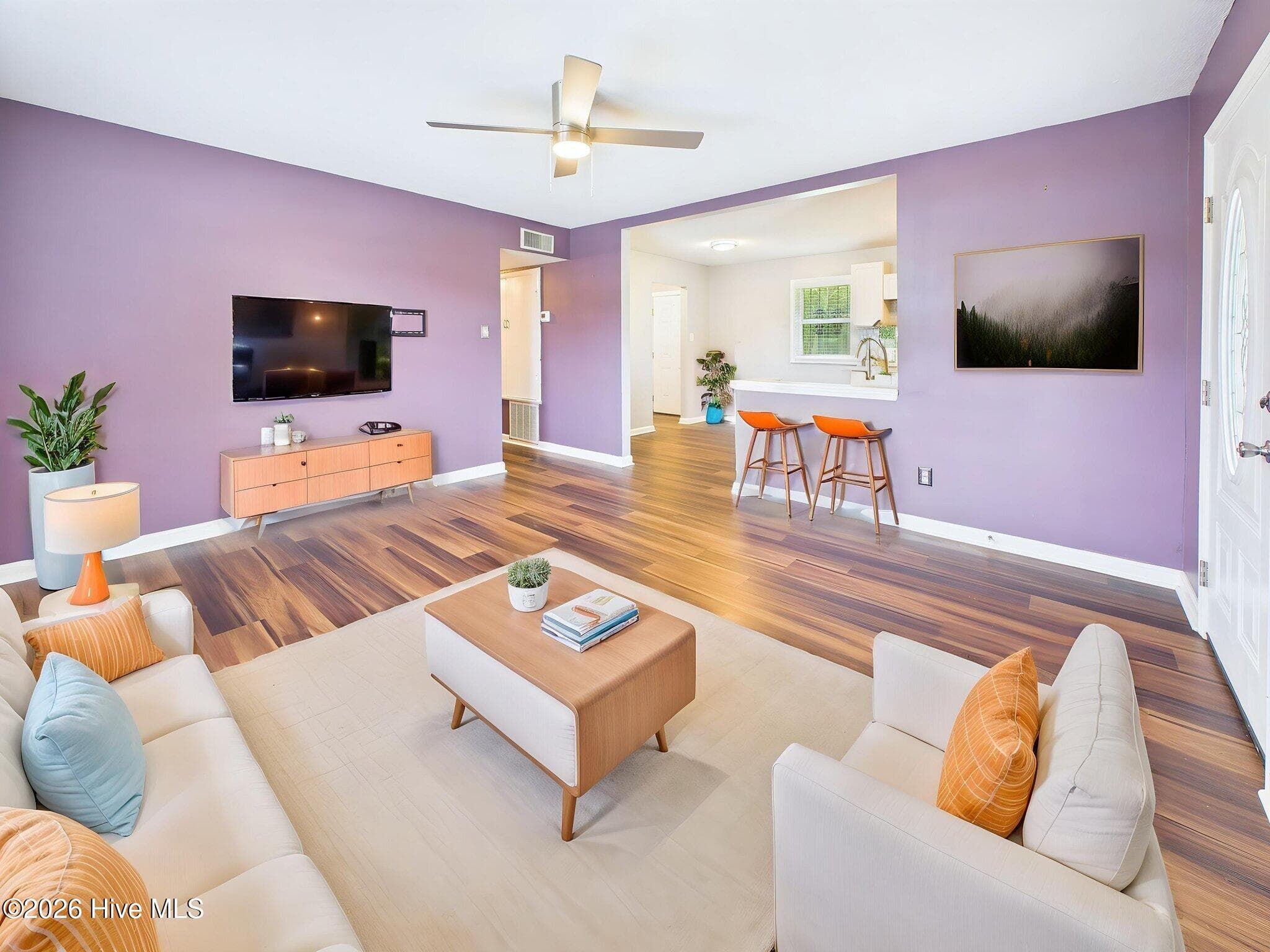 Virtually Staged Living Room - 1201 Kornegay Avenue, Wilmington, NC 28405