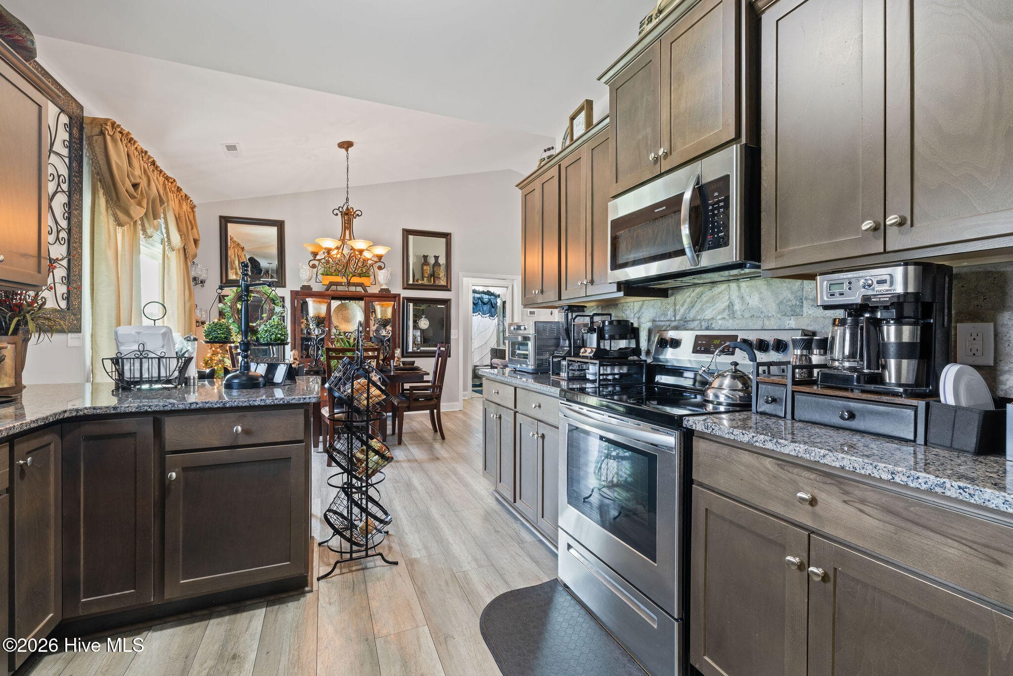 Kitchen with View of dining - 214 Weeping Willow Drive, La Grange, NC 28551