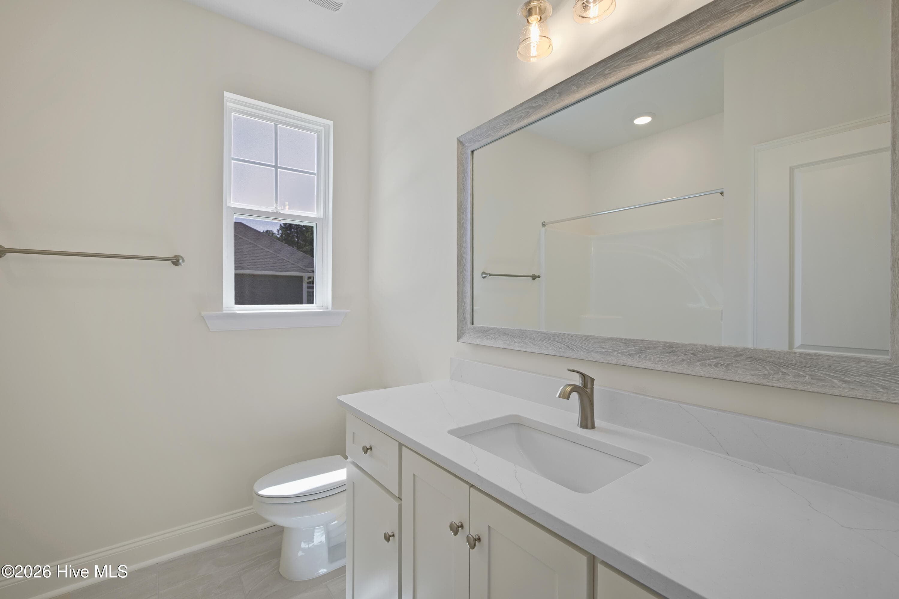 Hall bath with quartz countertop - 1589 Bellingham Drive, Beech Island, SC 29842