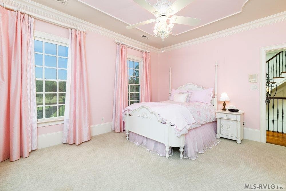 Cloud of Cotton Candy, This style, defined by hyper-feminine, vintage-inspired elements, is a major trend right now. This room captures the aesthetic perfectly with its soft palette and timeless furniture. - 381 West Bend Dr., Gasburg VA 23857, Gasburg