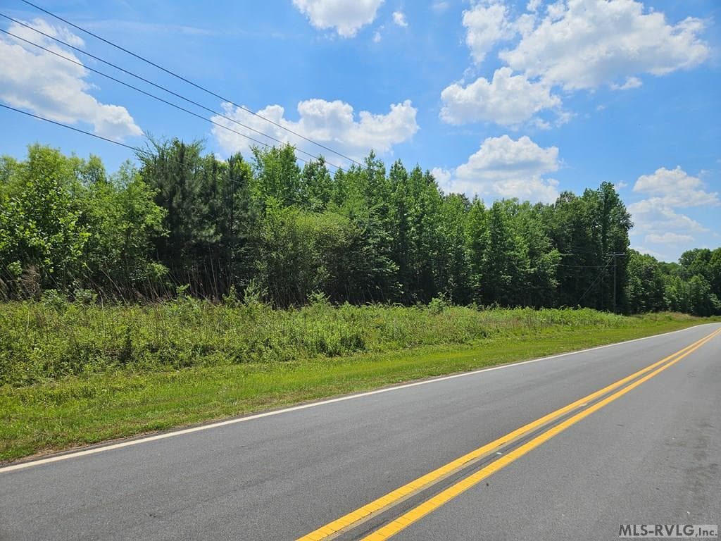 View down road past lot