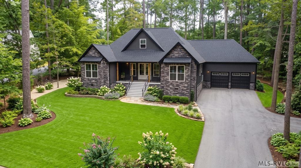 Virtually added Landscaping and Exterior Esthetics, Virtually added design aspects shown in this photo for buyer visualization and ideas only. Certain portions of this image are not included or intended to be done by the builder