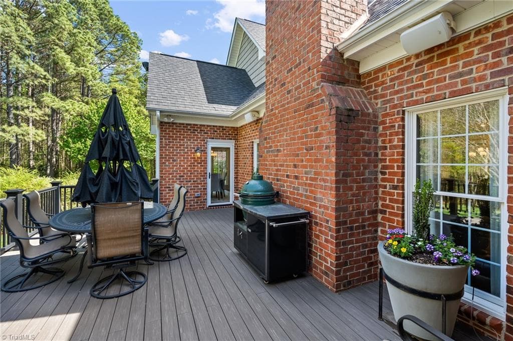 The deck features Azek composite materials for the lighted floors and railings. - 11555 Double Spring Road, Lewisville NC 27023, Lewisville
