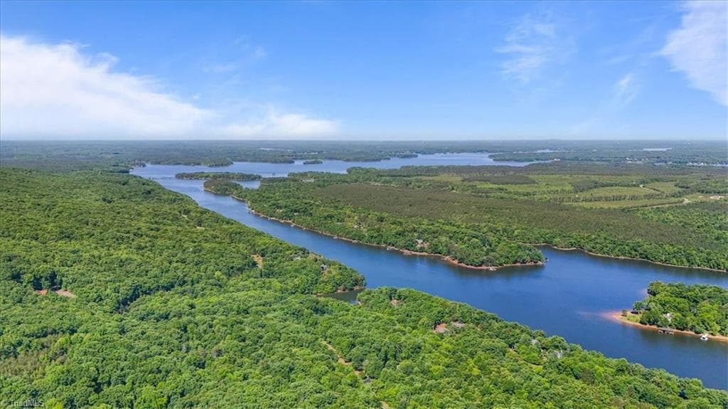Scenic aerial view showcasing the beauty of High Rock Lake and the surrounding natural landscape - 2207 Sierra Trace Road, Denton NC 27239, Denton