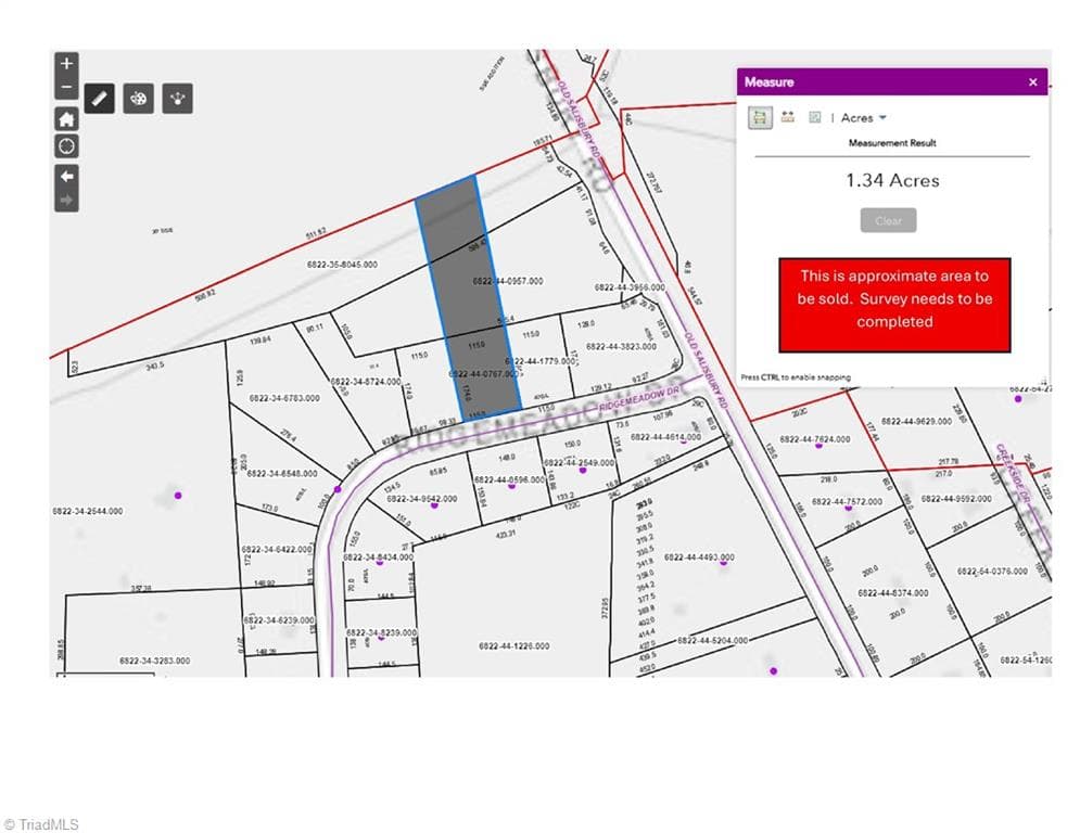 1.34 Acres Lot #2 Ridgemeadow Drive, Winston-Salem NC 27127