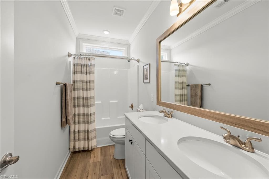 Hall bath with double sinks and tub/shower - 171 Brayden Drive, Advance NC 27006, Advance