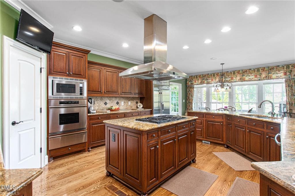 Gourmet kitchen with custom cherry cabinets - 841 Dunleigh Drive, Burlington NC 27215, Burlington