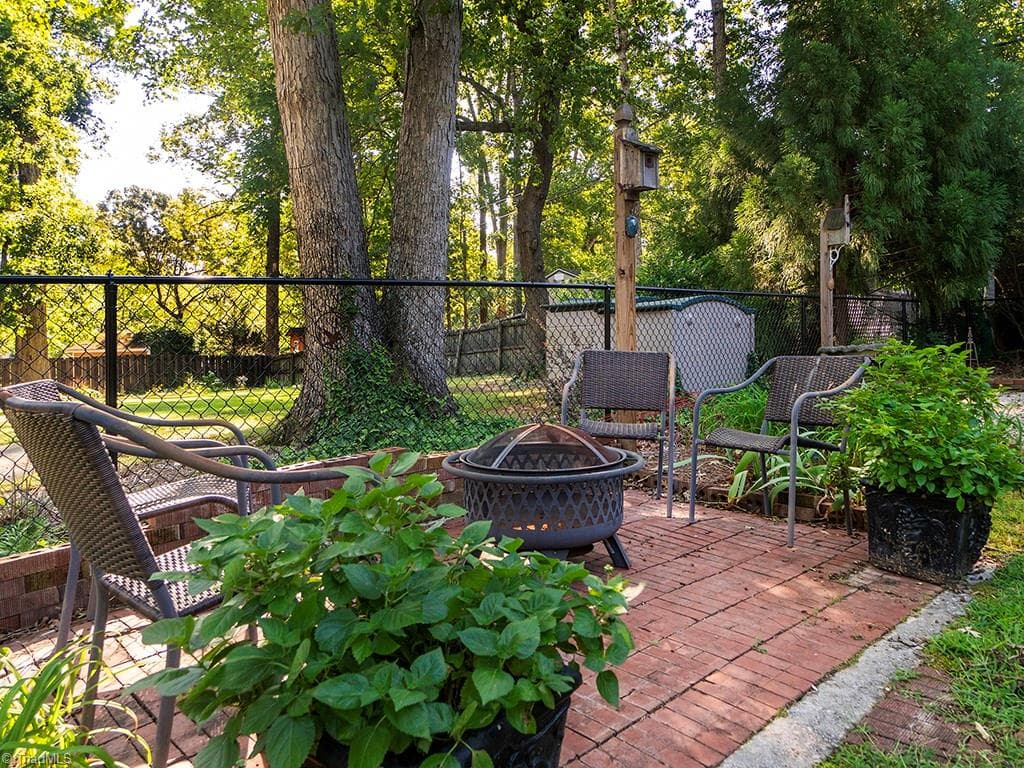 Brick Floor area and Fencing - 2216 Canterbury Drive, Burlington NC 27215, Burlington