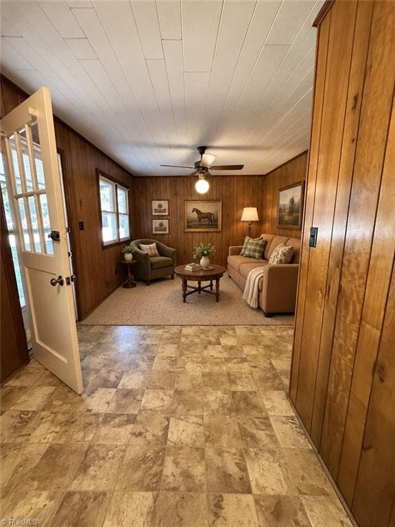 Virtually Staged Den with Paneled Walls - 691 Salisbury Street, Mocksville NC 27028, Mocksville