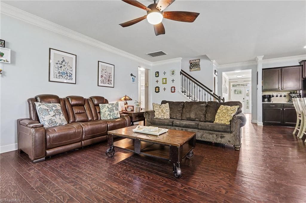 Living Room from fireplace side - 177 Granger Trail, Burlington NC 27215, Burlington
