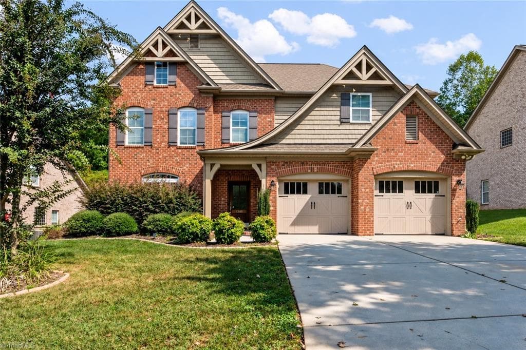 Classic curb appeal, two-car garage - 1249 Meadow Chase Drive, Lewisville NC 27023, Lewisville