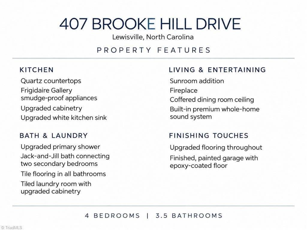 Stick/Site Built at 407 Brooke Hill Drive, Lewisville NC 27023, Lewisville, photo 3 of 80