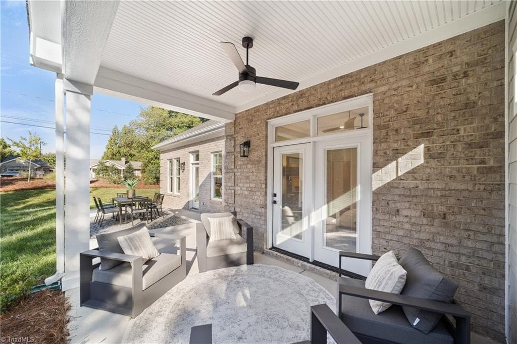 Back patio with access from the great room - 3667 Grey Oaks Court, Winston-Salem NC 27104, Winston-Salem