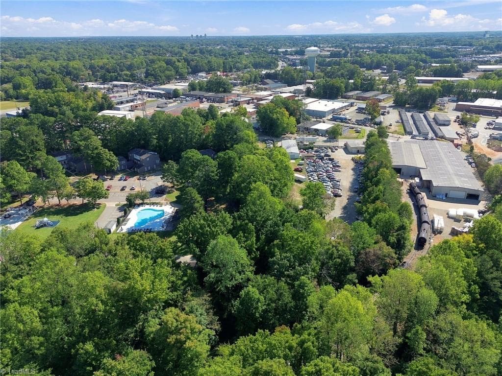 Aerial view showing the neighborhood at Richlands. - 5500 Richland Street # A, Greensboro NC 27409, Greensboro