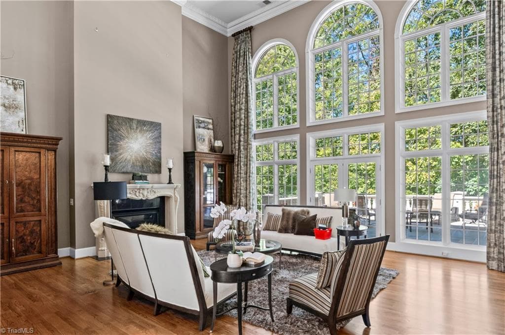 Great Room w/ view to Terrace - 4620 Cherryhill Lane, Winston-Salem NC 27106, Winston-Salem