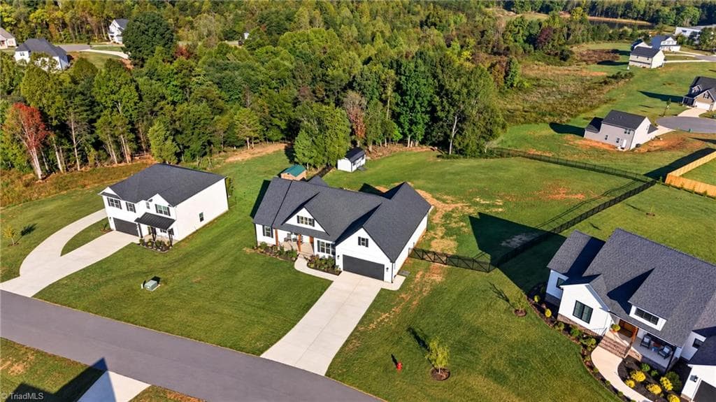 Aerial view of the home and its setting - 117 Scenic View Trail, Madison NC 27025, Madison