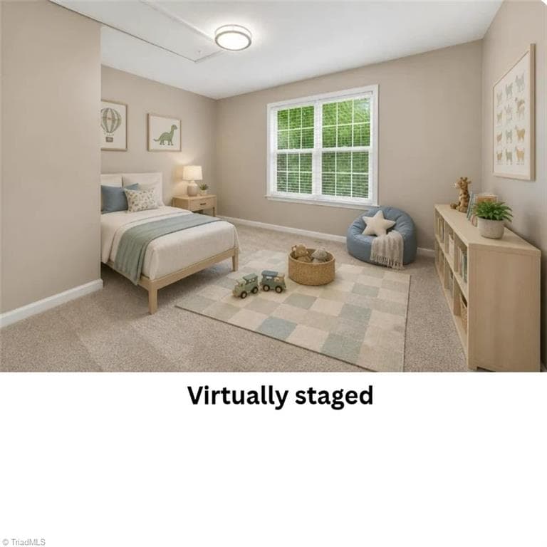 Bedroom #3 w/ virtual staging - 7500 Bartonshire Court, Oak Ridge NC 27310, Oak Ridge