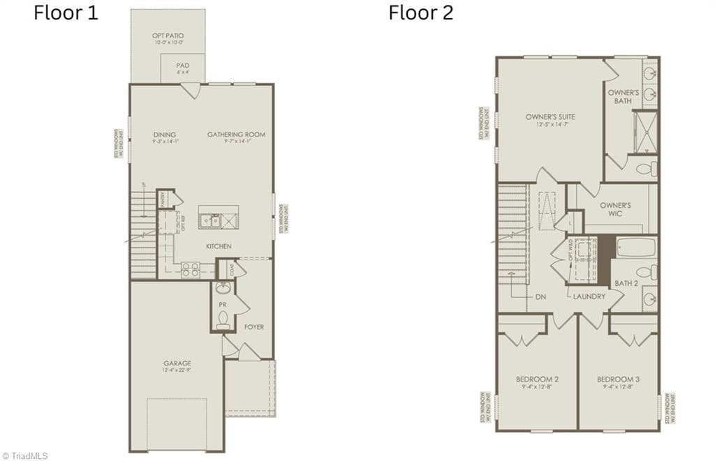 Floor Plan Level 1 and Level 2 - 515 Prosecco Drive, Thomasville NC 27360, Thomasville