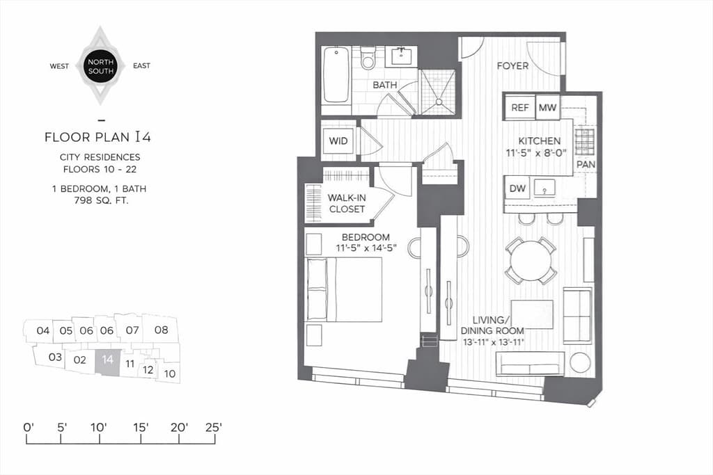 Condominium at 1 Franklin # 2514, Boston MA 02110, photo 10 of 11