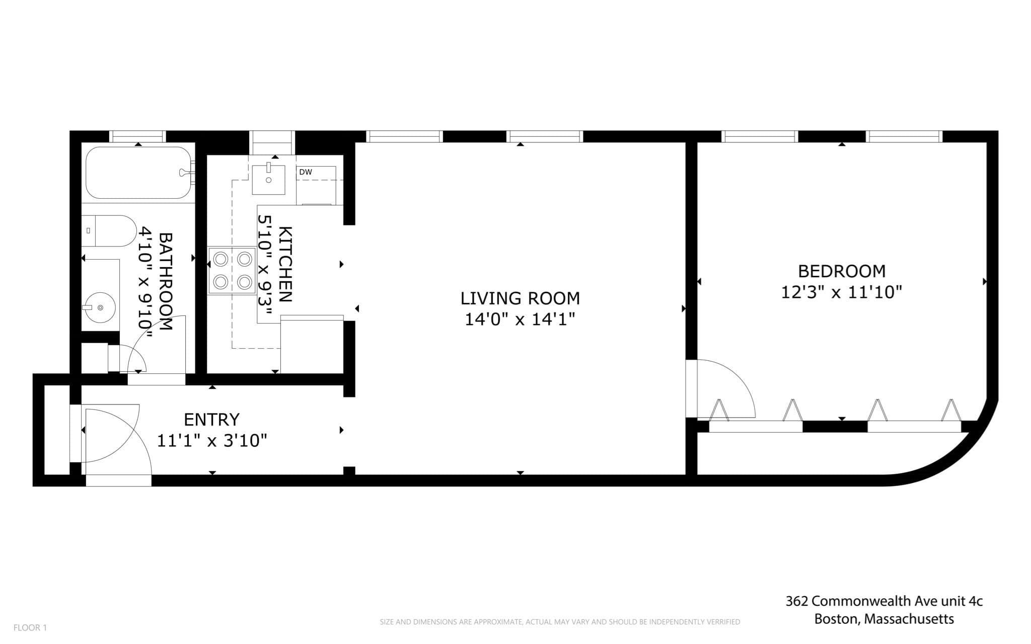 Condominium at 362-366 Commonwealth Ave # 4C, Boston MA 02115, photo 25 of 26