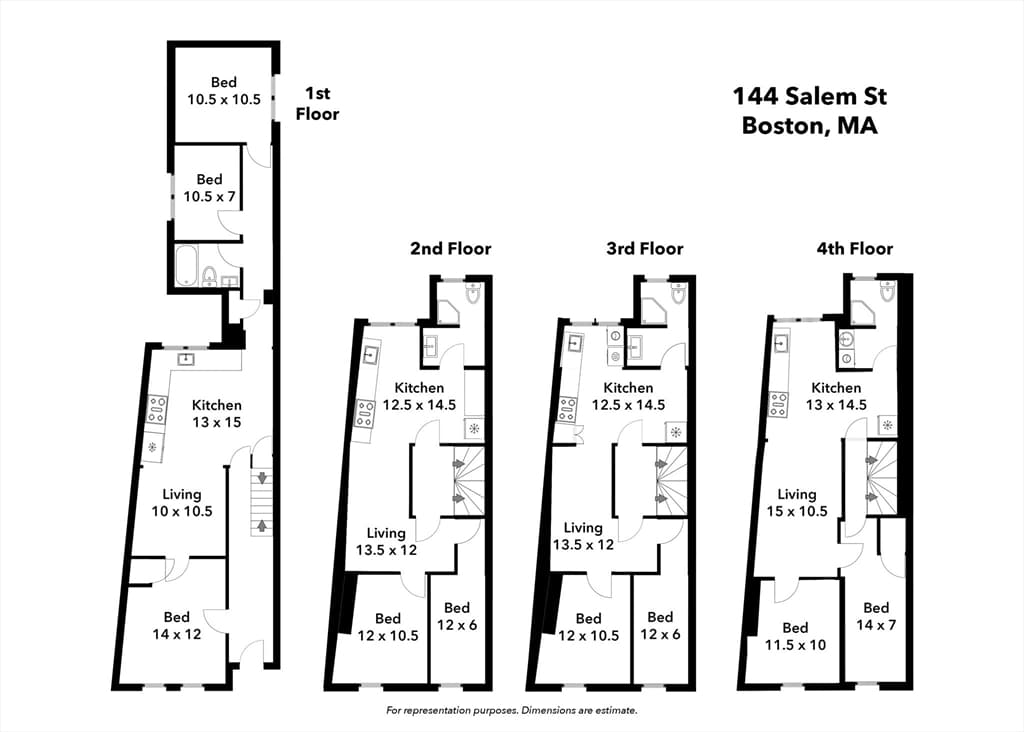 4 Family - 4 Units Up/Down at 144 Salem St, Boston MA 02113, Boston, photo 24 of 25