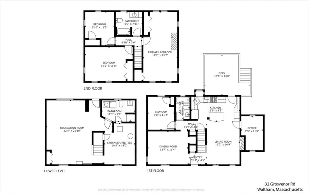 Single Family Residence at 32 Grosvenor Rd, Waltham MA 02453, photo 39 of 39